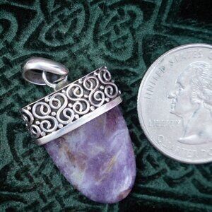 925 sterling silver purple jasper pendant